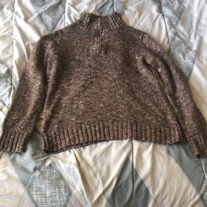 Turtle neck sweater with 3/4 zip
